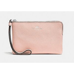 Coach light pink corner wristlet wallet F58032